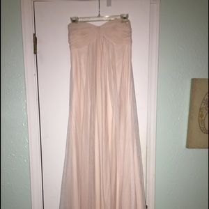 Monique Lhuillier pink long gown