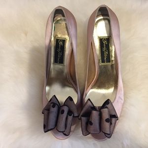 Beverly Feldman Nude Satin Pumps