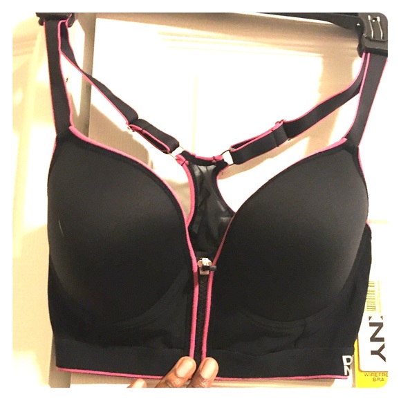 DKNY Zip Front Sports Bra