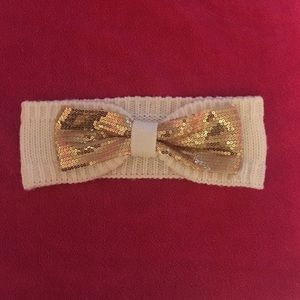 Gold bow headband