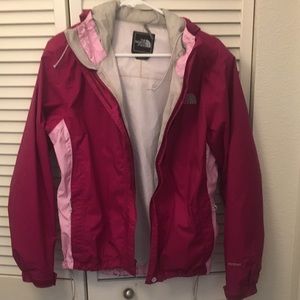 North Face Fuchsia and Light Pink Rain Jacket
