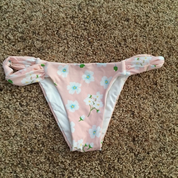 Frankie's bikinis Malibu bottoms Pink pansies