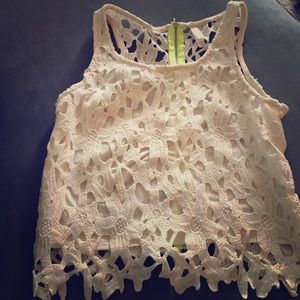 White cropped tank top