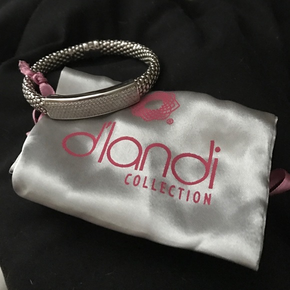 silver Italian bracelet with small diamonds