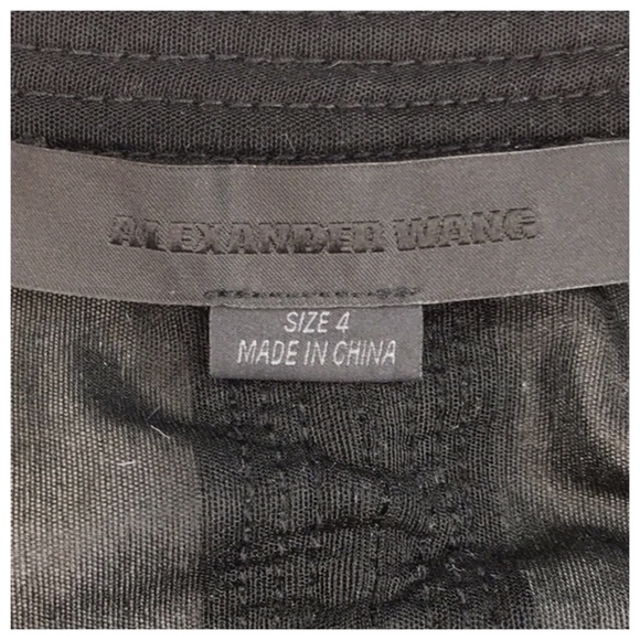 ALEXANDER WANG RUCHED STRETCH-TULLE BLACK JACKET