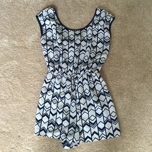 Navy & White Romper
