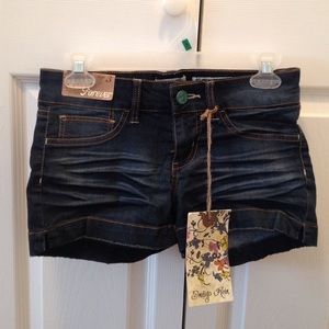 Dark denim jean shorts