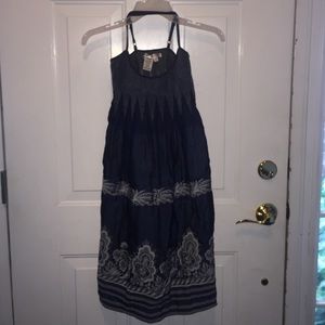 Max Studio navy blue sundress with white accents