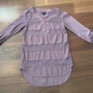 Light brown lace tunic blouse