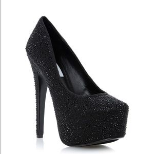 Black Steve Madden jewel oversized chunky heels