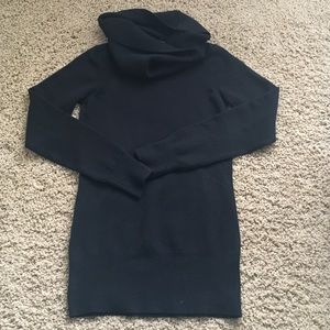 Long cowl-neck black sweater