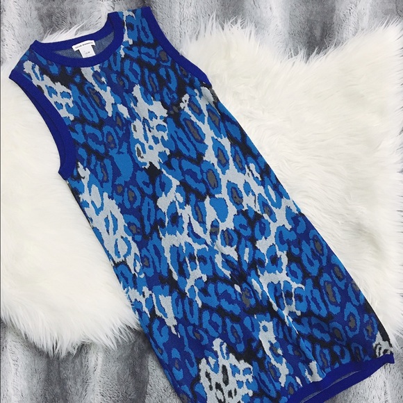 Club Monaco blue camo knit dress - Picture 1 of 3