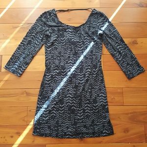 Black and gray bodycon dress