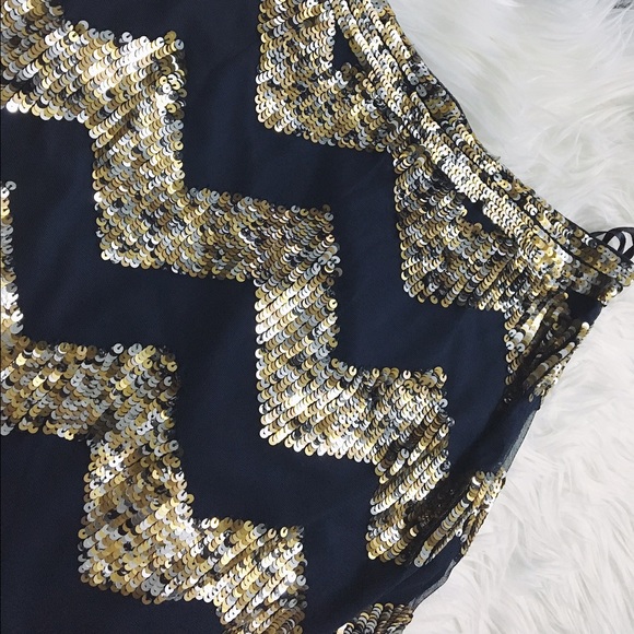 Arden B Navy mini skirt with metallic sequins - Picture 2 of 3