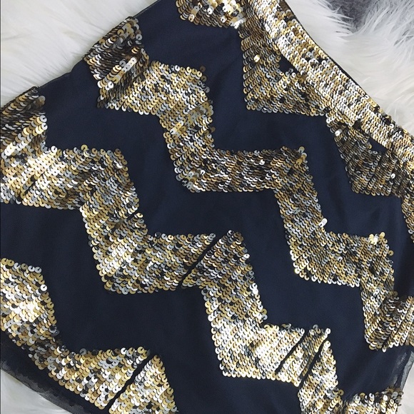 Arden B Navy mini skirt with metallic sequins - Picture 3 of 3
