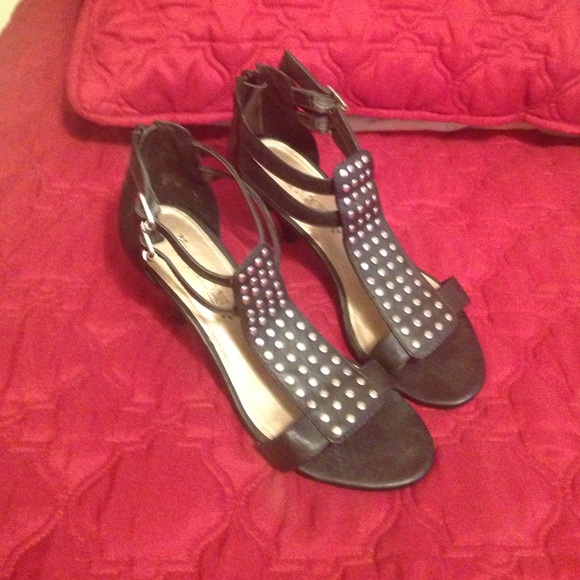 Black studded heels