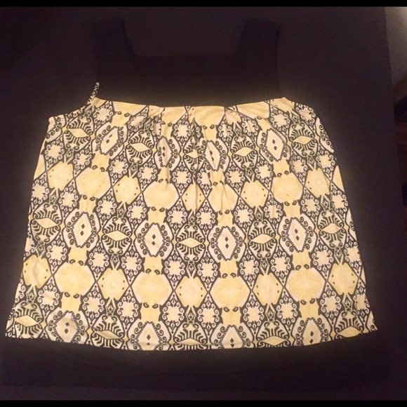 Cato Large Black/Yellow Sleeveless Geometric shirt