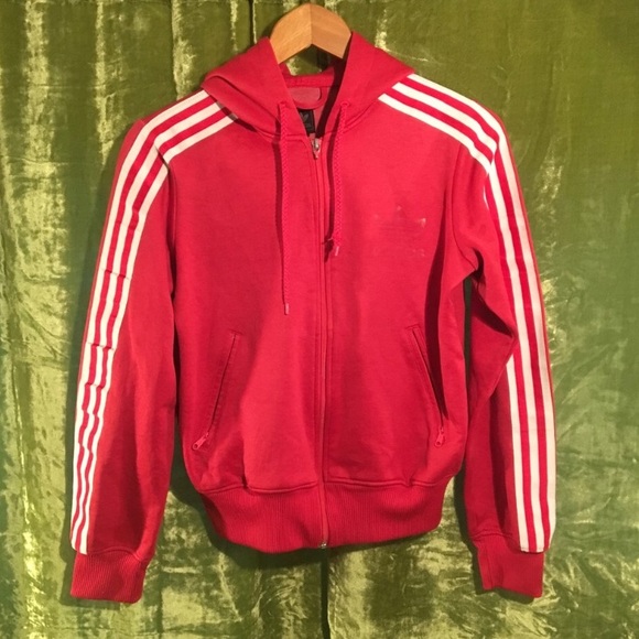 Retro unisex Adidas tracksuit zip hoodie!