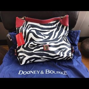 Authentic Dooney & Bourke zebra leather handbag