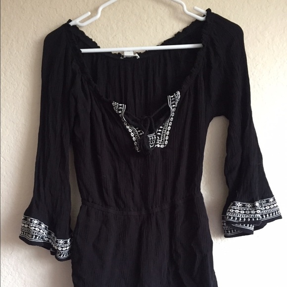 Black boho romper