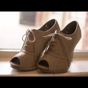 Nude Open-Toe Bootie