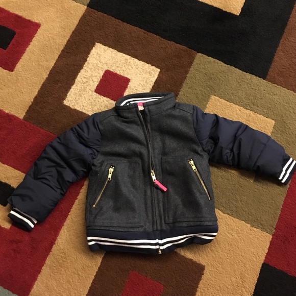 J crew Girls' mixed-media varsity jacket