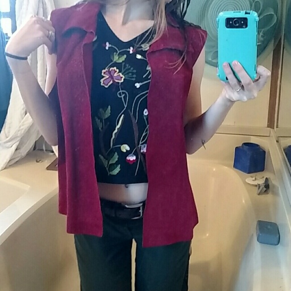 XL Coldwater Creek Vest. Deep red