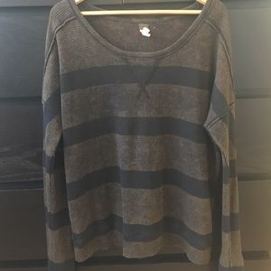 Free People Striped Thermal Long Sleeve