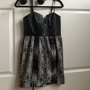 Ladakh Faux leather and snake skin print dress