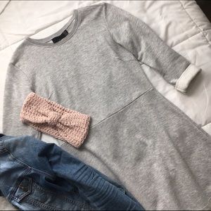 Heather gray sweater skater dress