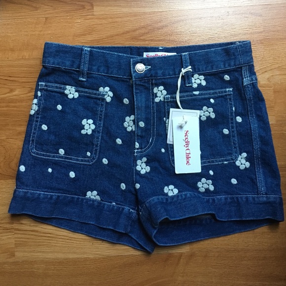 chloe denim shorts