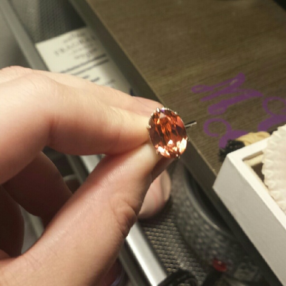 Size 8 peach Swarovski ring