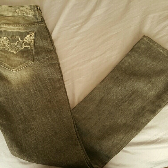 ❤️Guess slim bootcut gray jeans