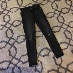 Express high waisted blacked faded jeans