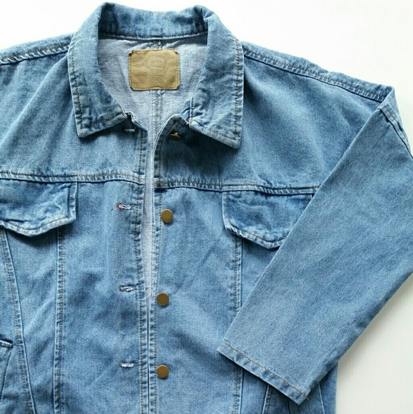 Oversized Vintage Style Boyfriend Denim Jacket - Picture 4 of 4