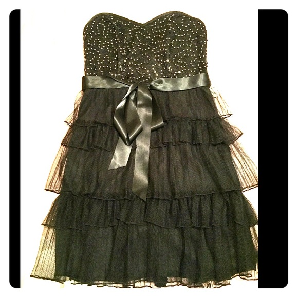 Charlotte Russe strapless sequin tiered mini dress