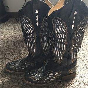 Corral Ladies Distressed Black Western Boot