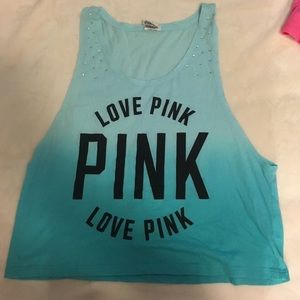 Pink brand blue ombré tank