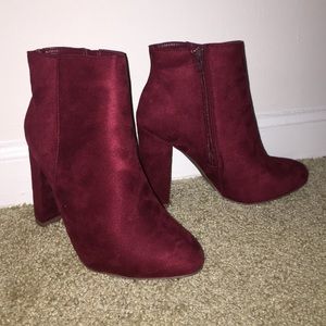 Burgundy heeled Booties