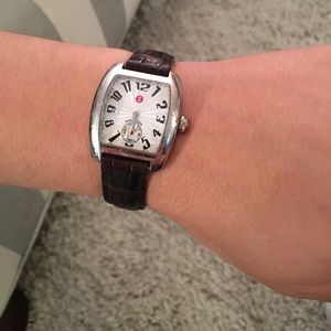 MICHELLE WATCH. Brown crocodile band