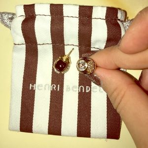 Henri Bendel Black & Gold Studs
