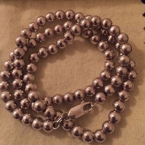 Sterling ball Bead on chain Italy choker playful