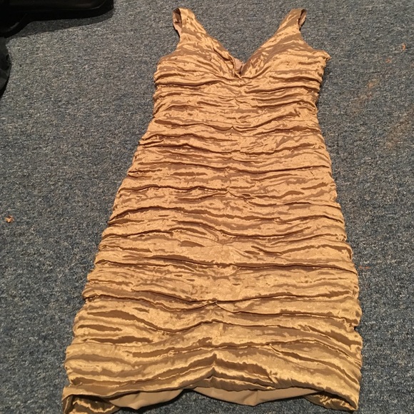 Tight Gold Bandage Mini Dress