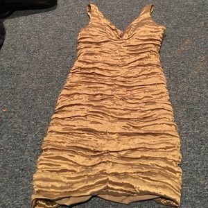 Tight Gold Bandage Mini Dress