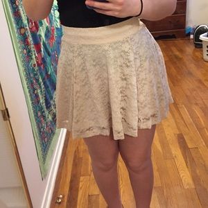 H&M Cream lace skater skirt