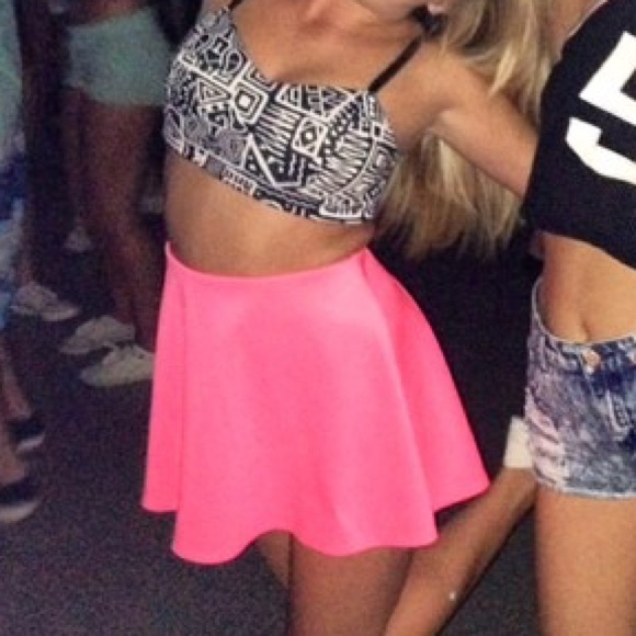 Hot pink skater skirt
