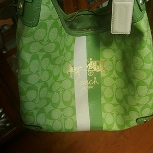 Too cute lime green coach bag
