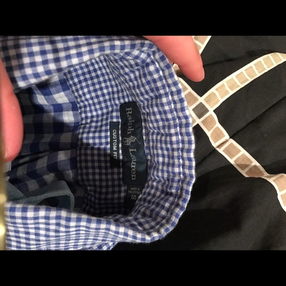 Men's Polo Blue Checkered Button Down Shirt S - Picture 2 of 3