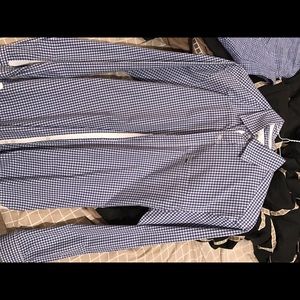 Men's Lacoste Blue checkered button down size 38