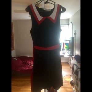 Navy blue and red dress